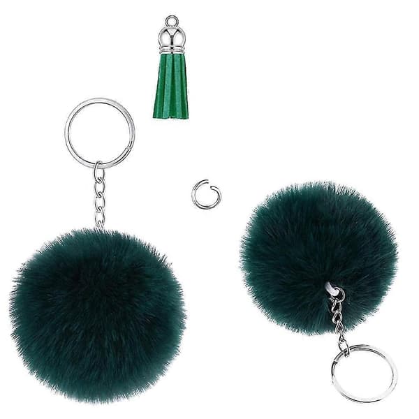 Farverigt Pom Pom Nøgleringssæt Til DIY Hatte Sko Tasker Tilbehør