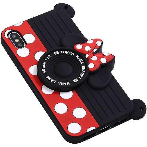 Iphone 11 Pro -kotelo kaulanauhalla, Shinymore 3D söpö pehmeä silikoni sarjakuva Minnie Mouse -kamerakotelo Iphone 11 Pro:lle