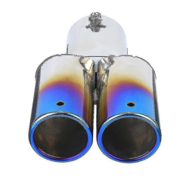 Mindre stål bil modificeret dobbelt udstødningsrør lyddæmper spids hals #yogu