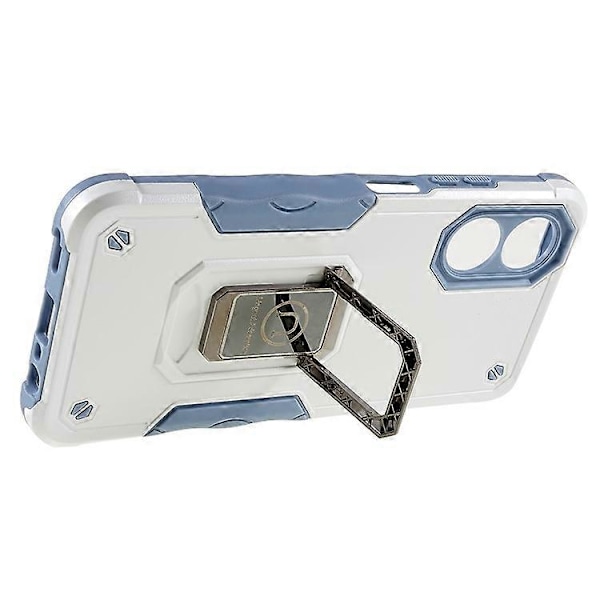 Kompatibelt Skal för Oppo A17 4G Anti-drop, PC + TPU Skyddsskal med Ringstativ White