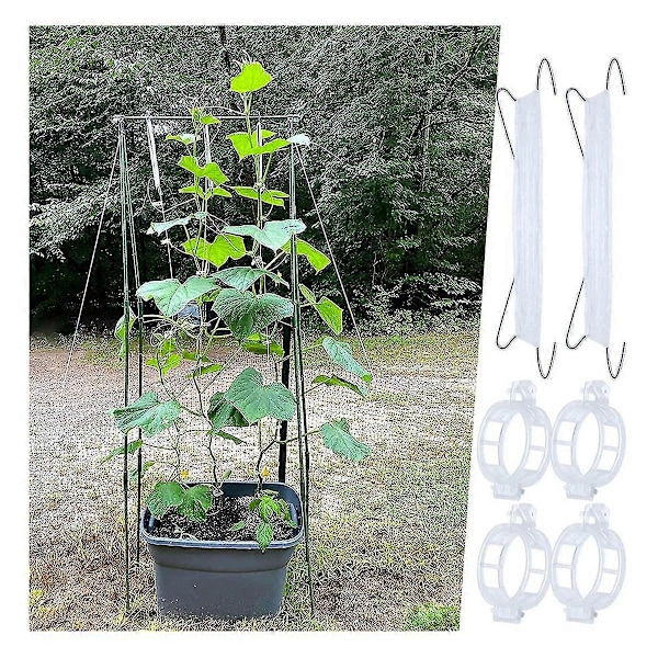 40 st Tomatkrokar med Snöre, Tomatstödskrokar, Tomathållarkrokar & Växtstödsklämmor