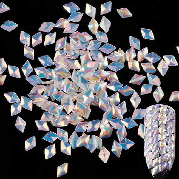 Nagelkonst Romber Paljetter Sjöjungfru 3D Glittrande Dekaler Färgglada Manikyr Tips 12 Ask