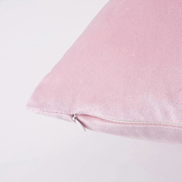 Pakke med 2 fløjlspudebetræk, dekorative pyntepudebetræk til sofa, soveværelse (45x45 cm, pink)