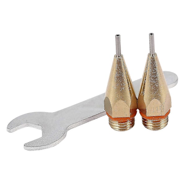 2 kpl 1 mm Aukon Halkaisija Kuumasulateliiman Suutin 1.0x40mm Kuparisuutin Avaimella Interchan-haoyi