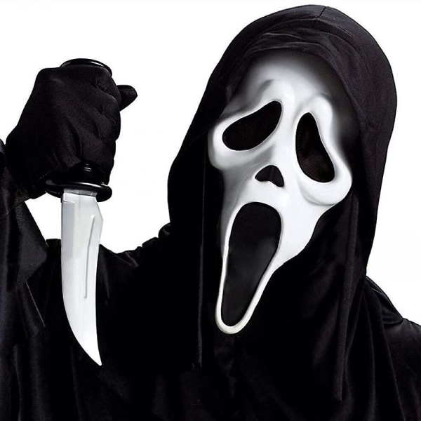 Ghost Face Scream Film Skräck Mask Halloween Killer Cosplay Vuxen Kostym Tillbehör Rekvisita 7