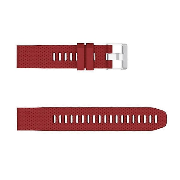 Stilfuld silikone sportsurrem udskiftning med sølvspænde, kompatibel med Garmin Fenix 7S/6S/6S Pro/5S/5S Plus/Instinc Red