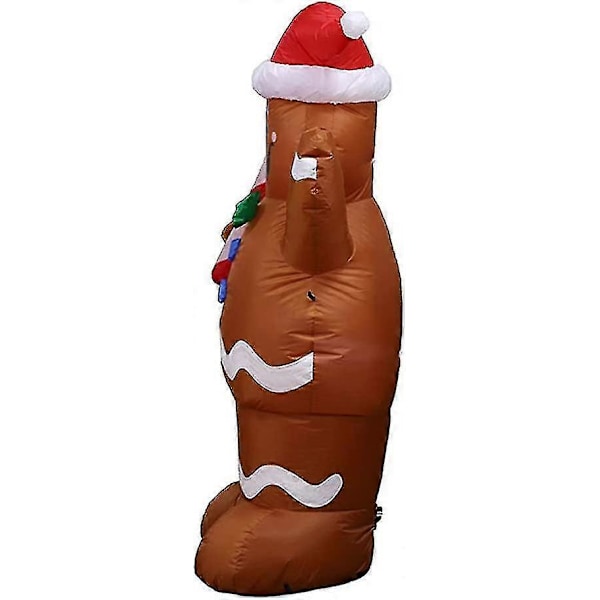 Uppblåsbar Pepparkaksgubbe, Pepparkaksgubbe, Uppblåsbar Juldekoration, Lämplig För Inomhus- Och Utomhusbruk, Utrustad Med LED-lampor, Belysningskoppling