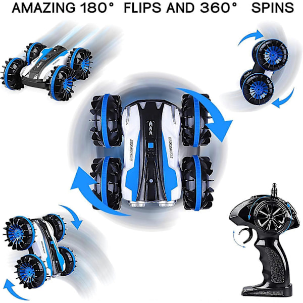 UBIUO Amfibio RC-auto lapsille, 2,4 GHz:n kauko-ohjattava vene vedenpitävä RC-monsteriauto Stunt-auto, 4WD kauko-ohjattava ajoneuvo 6-12-vuotiaille pojille