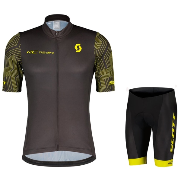 SCOTT Pyöräilypaidat Kesä Pyörävaatteet Set MTB maillot Miesten Lyhythihaiset Pyöräilypaidat Ropa Ciclismo Ratsastushousut Black Asian size - L