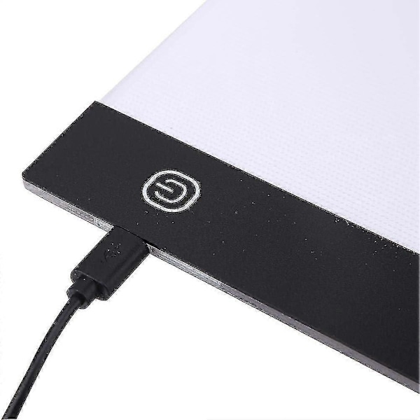 A5 LED Tegnebrett, LED Lysbrett A5 LED Lysbord Ultratynne LED Lysbokser, A5 LED Kopibrett, Fargeleggingsbrett, Skissebrett, Med USB-kabel, For Sten