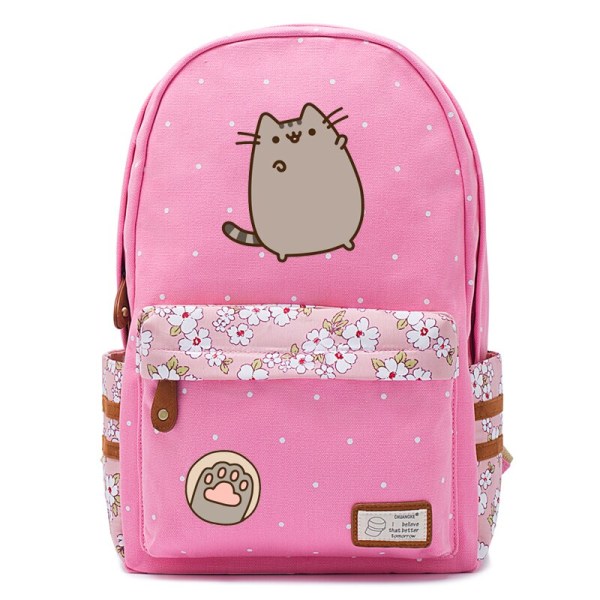 Fat cat mochila sød lærredstaske kawaii rygsæk ungdoms skuldertaske style 11