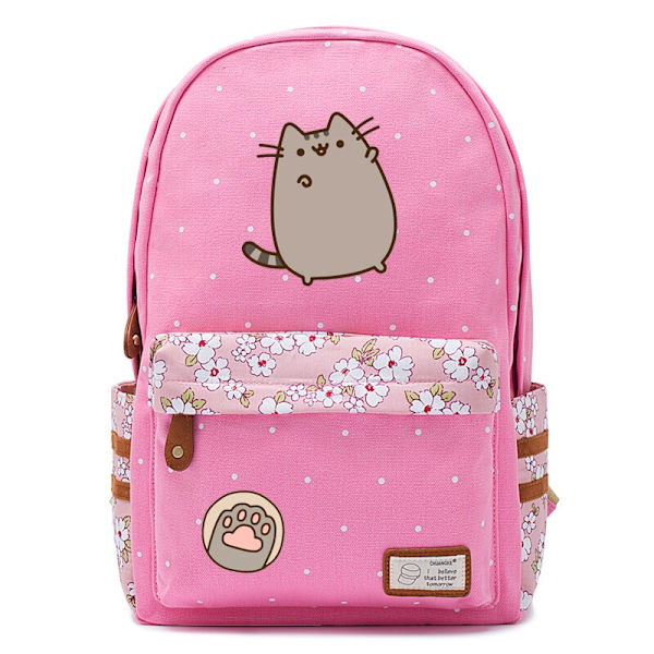 Fat cat mochila sød lærredstaske kawaii rygsæk ungdoms skuldertaske style 9