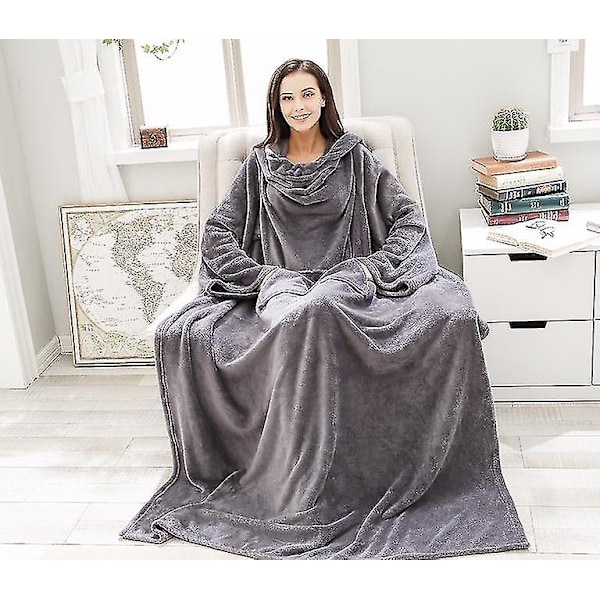 Fleece Tæppe til Sofa Grå, Letvægts Plys Bløde Tæpper og Plaider
