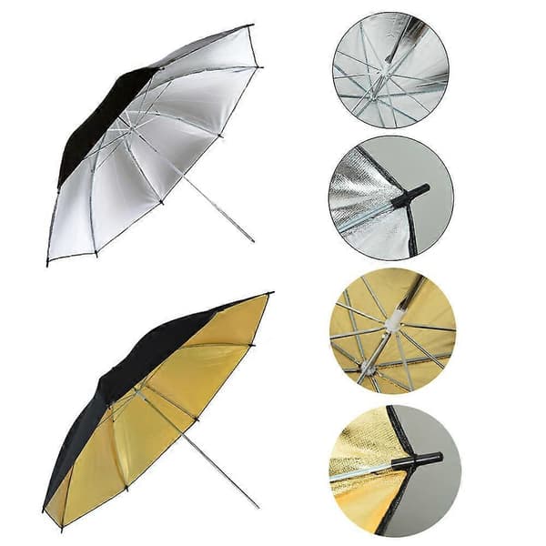 Profesjonell Blits Paraply - Gullreflektor for Fotostudioer