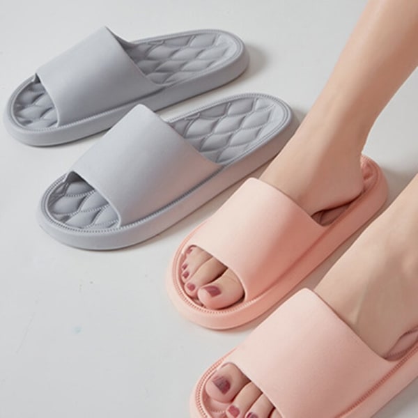 Hem Tofflor Sommar Kvinnor Män Tjock plattform Halkfri Tysta sandaler Mode Mjuksulor Par Flip-flops Dam utomhusskor Yellow-A 38-39(24-24.5cm)