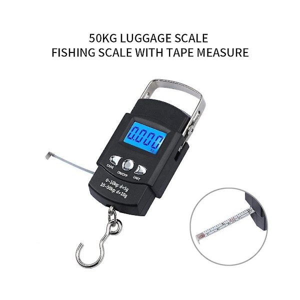 1 st 50 kg Resevåg Digital Fiskevåg Med Linjal Hög Precision Fiskevåg Inget Batteri