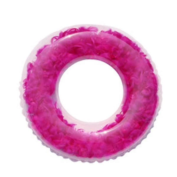 Fjer Svømme Ring, Oppustelig Transparent Svømme Ring Tykk Rød