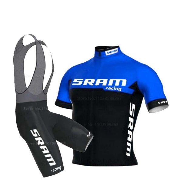 SRAM Racing Cykeltröja Set 2023 Man Sommar MTB Race Cykelkläder Kortärmad Ropa Ciclismo Outdoor Riding Bike Uniform bib kits XL