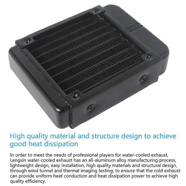 DIY Væskekølingssystem Højdensitetsfinner 8 Rækker Aluminiumsrør Radiator 90mm