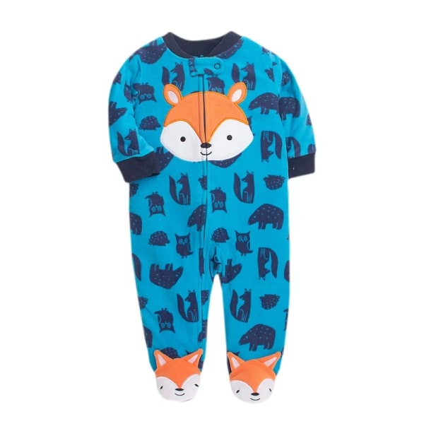 2023 Höst Vinter Varm Nyfödd Baby Romper Pyjamas Fleece Fotlindad Jumpsuit Babe Girl Tecknad Söt Pjms style 2 12M