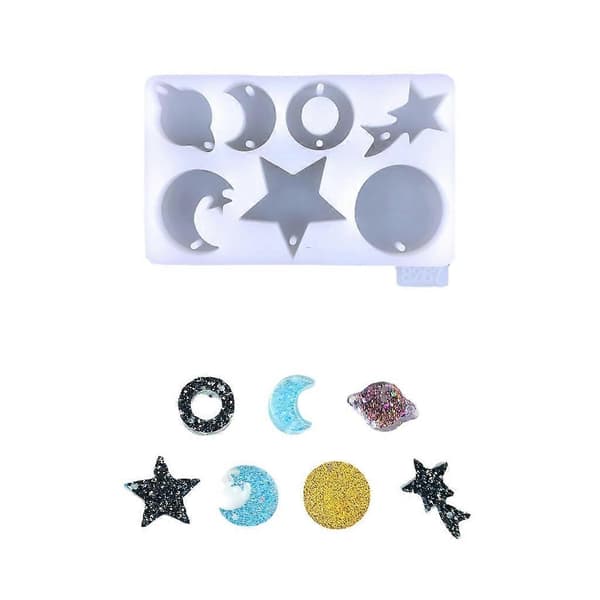 Nøglering Charms Silikoneforme Måne Epoxy Støbeform til DIY Smykkefremstilling