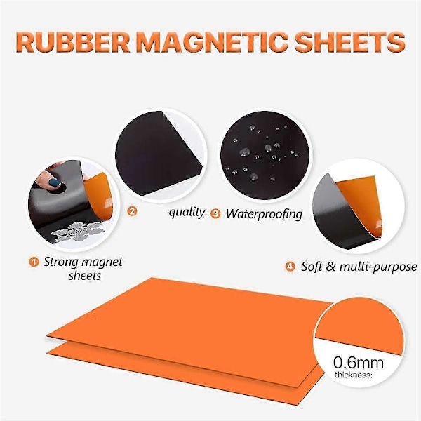 0,6 mm Stærk Magnetisk Gummifolie og Stempel Die Opbevaringspose, Die Opbevaringssæt til Opbevaring, Scrapbooking Orange
