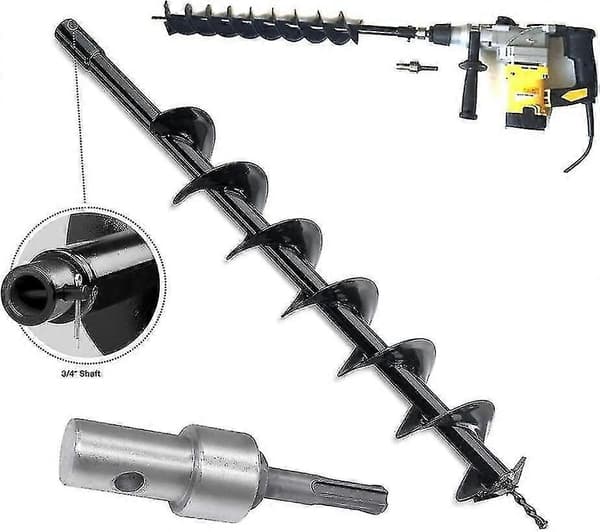 Adapter til boremaskine, rund skaft professionel adapter til 2 slots og 2 huller til jordbor, til Sds Plu