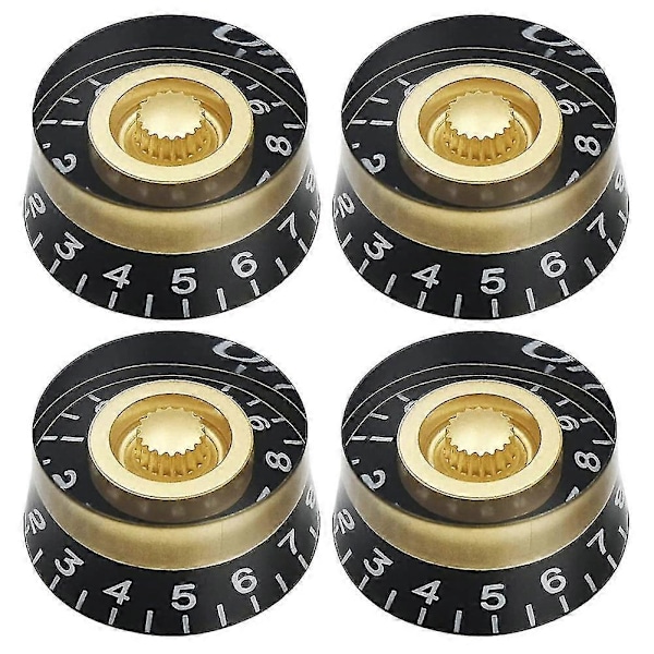 4 stk. Volum Tone Hastighetsknotter For Elektrisk Gitar, Transparent Gullfarget-haoyi
