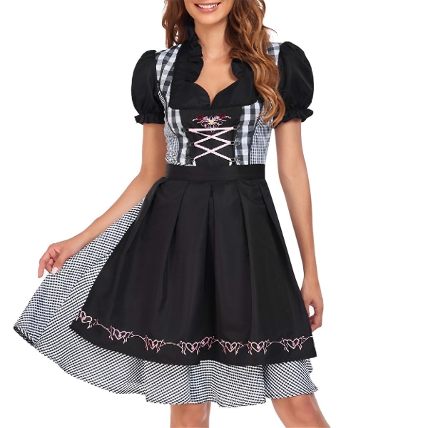 Oktoberfest-mekko naisille Halloween kansallistyylinen mekko Olutpalvelu Juhlatapahtuma Cosplay Vaatteet Juhlamekko L