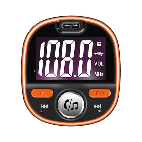 12V-24V auton FM-radiolähetin LED-taustavalolla, adapteri matkapuhelimelle, tabletille, kaksois-USB-ulostulo