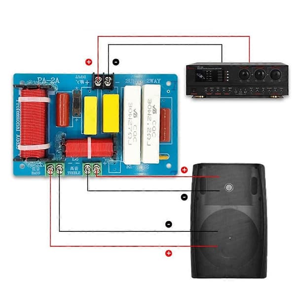 450W Justerbar Multi Högtalare Diskant/Bas 2 Enhets Ljudfrekvensdelare 2-vägs