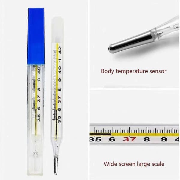Termometer til voksne, oralt glastermometer til feber 35-42c