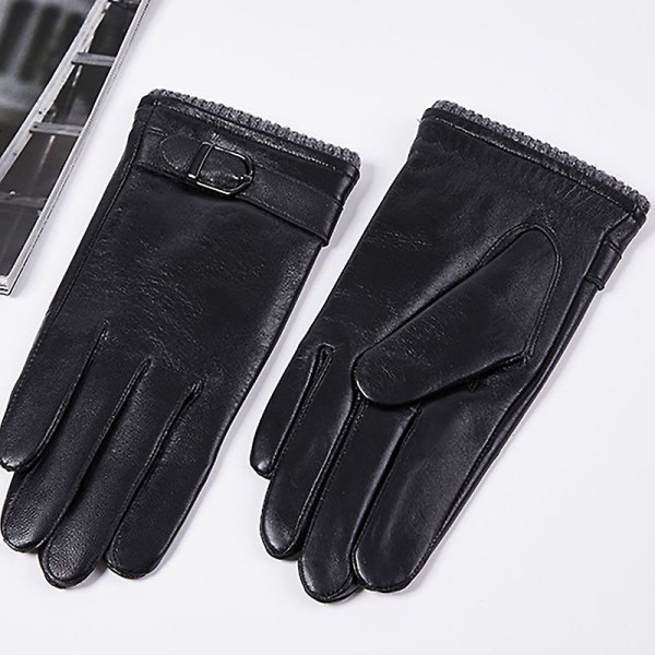 Evago Vintervarma plyschhandskar för män och kvinnor i äkta lammskinn Full Palm Touchscreen C FOR MEN XL
