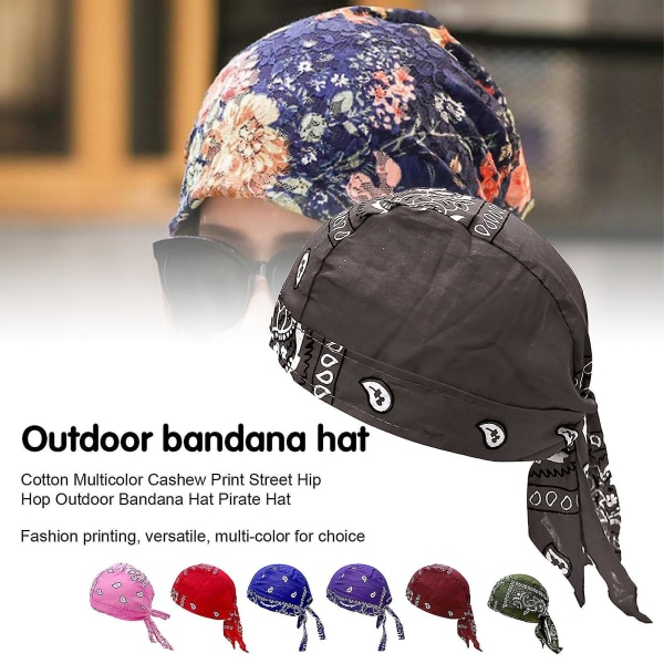 Multi hip hop-puuvillainen print Pirate Bandana Beanie Streetwear Paras joululahja Coffee