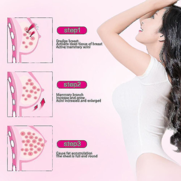 Electric Chest Enlarge Massager Breast Enhancer Booster Heating Breast Stimulator Pink Rechargeable