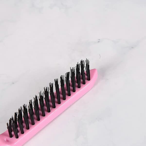 Tre Rader Nylon Tuperingsborstar Back Combs Släta Borstar För Hem Skönhetssalong (rosa) (1st)