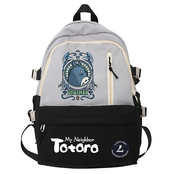 Ghibli Totoro Pojkar Flickor Skolböcker Väskor för tonårsflickor Kawaii College Student Bokväska Ryggsäck Kvinnor Laptop Ryggsäck style 1