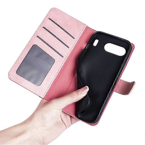 Yhteensopiva OnePlus Nord 4 Lompakkokotelo Nahkainen Puhelinkuori, Liitosväri Pink