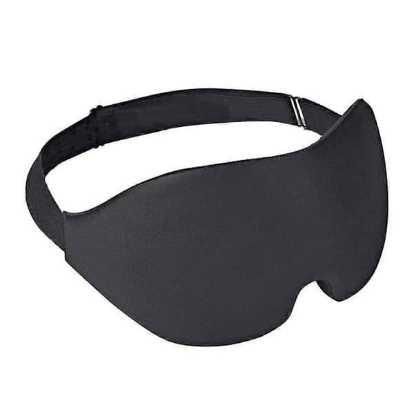 Sovemaske Blød Komfortabel Blindfold Memory Sponge Sort 25X10X3cm 1 Sæt