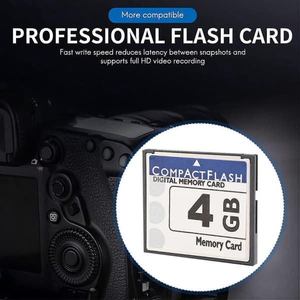 Professionelt 4GB Compact Flash hukommelseskort (Hvid & Blå)