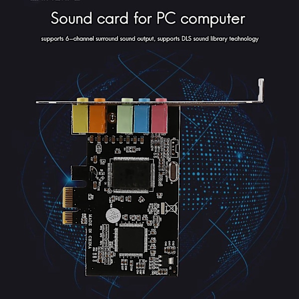 Pcie Äänikortti Pci-e X1 Cmi8738 Siru 32/64 Bit Äänikortti Stereo 5.1 Kanava Työpöytä Sisäänrakennettu Äänikortti Pc:lle