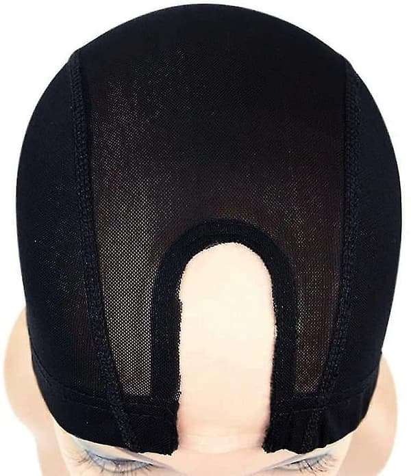 5 stk. Sorte Paryk Hætter U Del Mesh Dome Paryk Nylon Hætter Med Strækbart Elastik