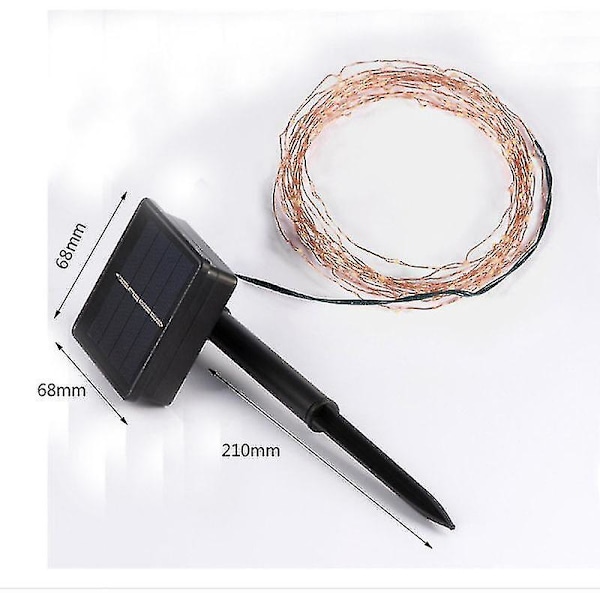 Solar LED Stripelys for Juledekorasjon 10m Hvit 2stk