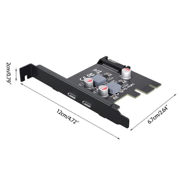 Type-C Riser Card PCI-E til Type-C Adapter PCI-Express Slot 1X til Hurtig Opladning