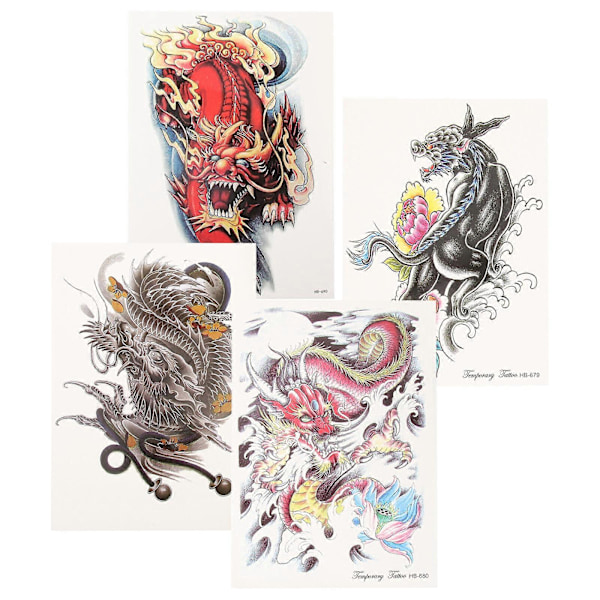 4 Arkkia Tattoo-tarrat Väliaikaiset tatuoinnit Feikkitatuoinnit Ainutlaatuiset tatuoinnit Tatuointitarrat