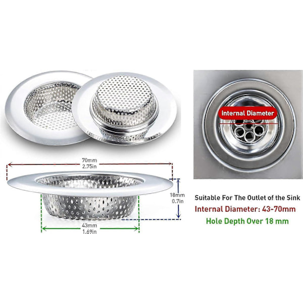 Diskho Sil, Rostfri Diskho Sil, Diskho Gitter, 18mm Djup, 2 Stycken 7cm (Liten)