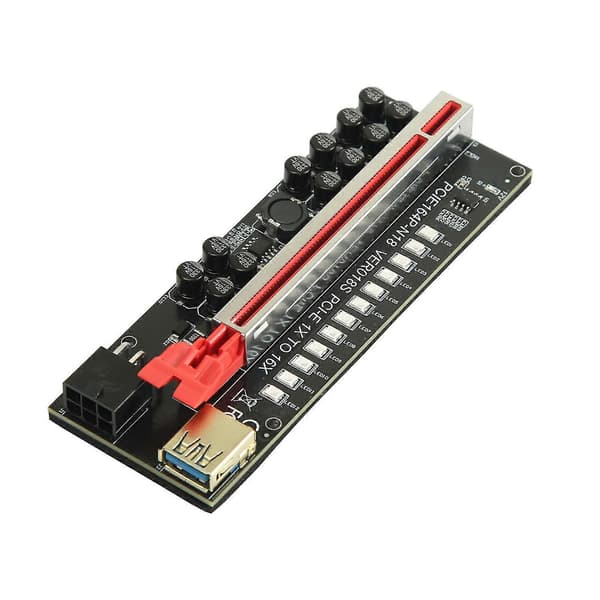 VER018S PCI-E Extender Riser 1x til 16x USB 3.0 LED Kort PCI-E Adapter Til GPU