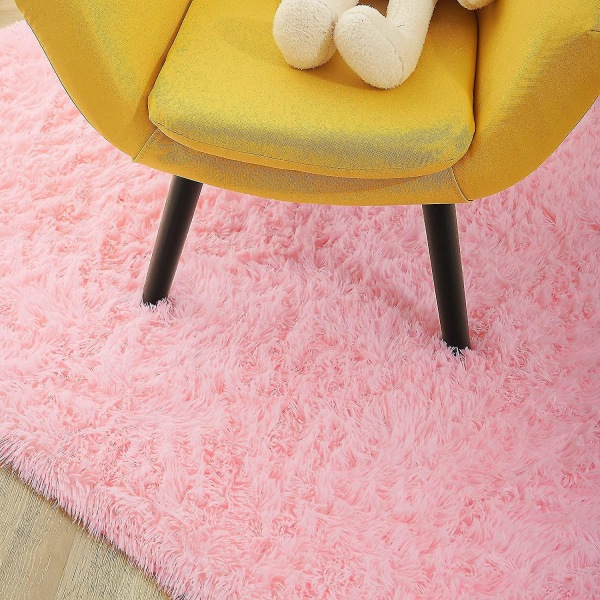 Tflycq-pehmeät fluffy-alueen matot, jotka yhteensopivat makuuhuoneen lastenhuoneen pehmoisen pörröisen lastenhuoneen mattojen karvaisten mattojen kanssa, yhteensopivat poikien tyttöjen kanssa, korkeakoulun asuntola Pink 1.3 *2 Feet