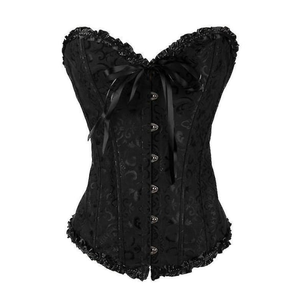 Tflycq Sexiga Korsetter Klänningar För Kvinnor Plus Size Kostym Overbust Burlesk Korsett Och Mini Kjol Set Tutu Corselet Black M