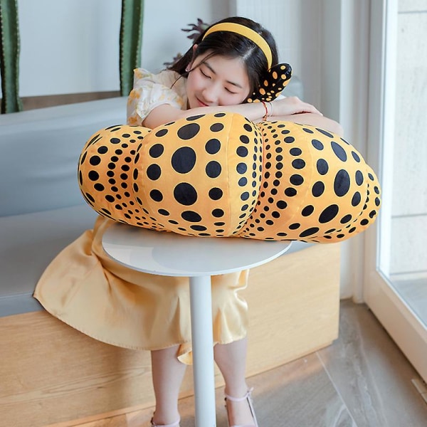 Japan Design Wave Point Dot Kurpitsalelu Halloween Kurpitsanheitto Tyyny Sisustus Nukke Baby Lasten Lelut Kodin sohva Sisustus Tyyny yellow about 30cm